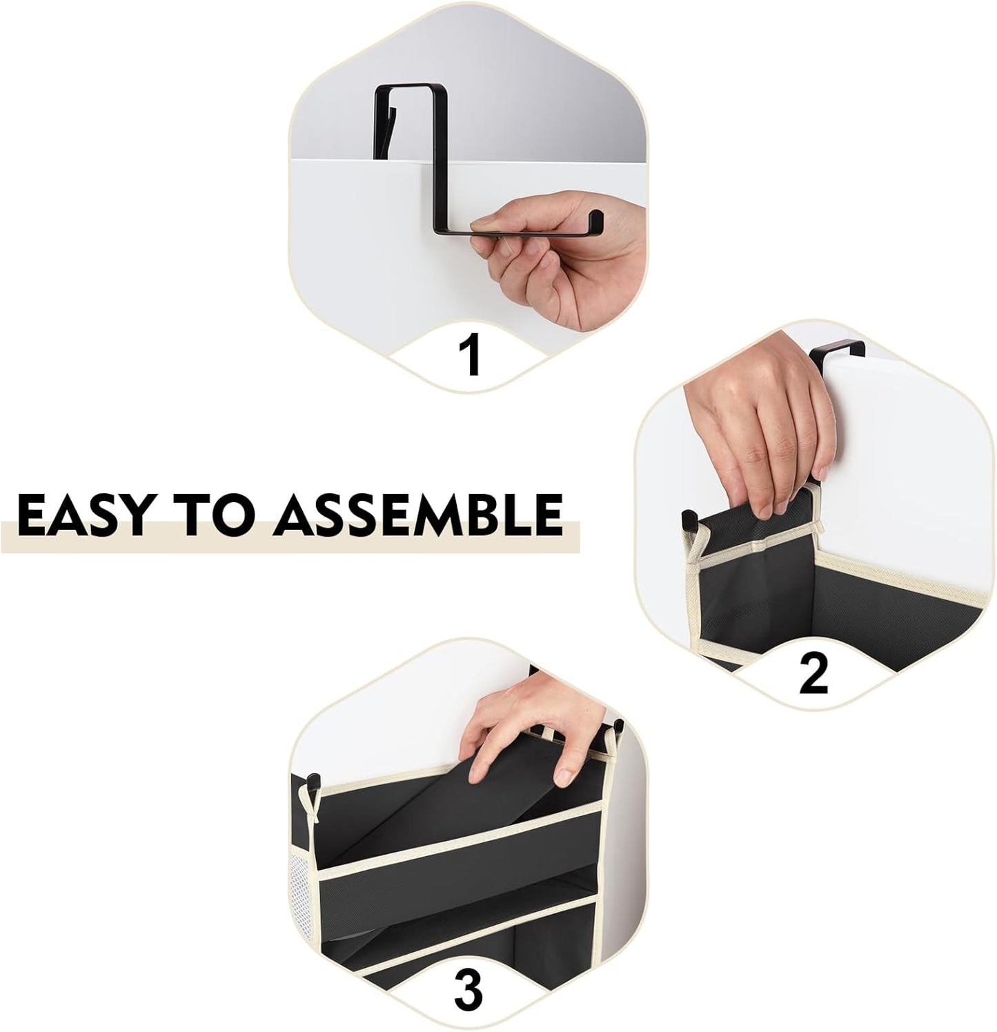 Over The Door Hanging Organizer 6-Shelves and 12 Side Pockets, Over The Door Storage Organizer