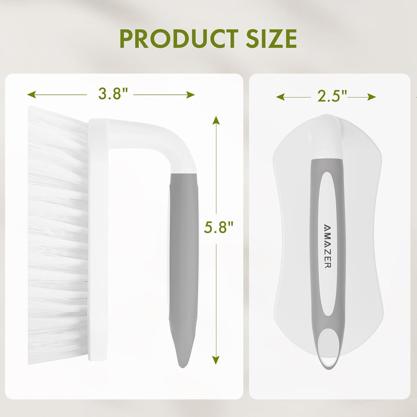 Amazer Scrub Brush for Cleaning Comfort Grip Shower Scrubber Flexible Stiff Bristles with Handle