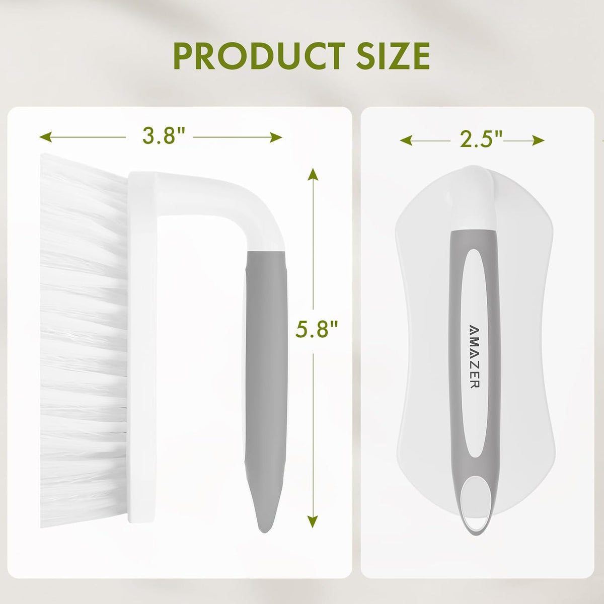 Amazer Scrub Brush for Cleaning Comfort Grip Shower Scrubber Flexible Stiff Bristles with Handle