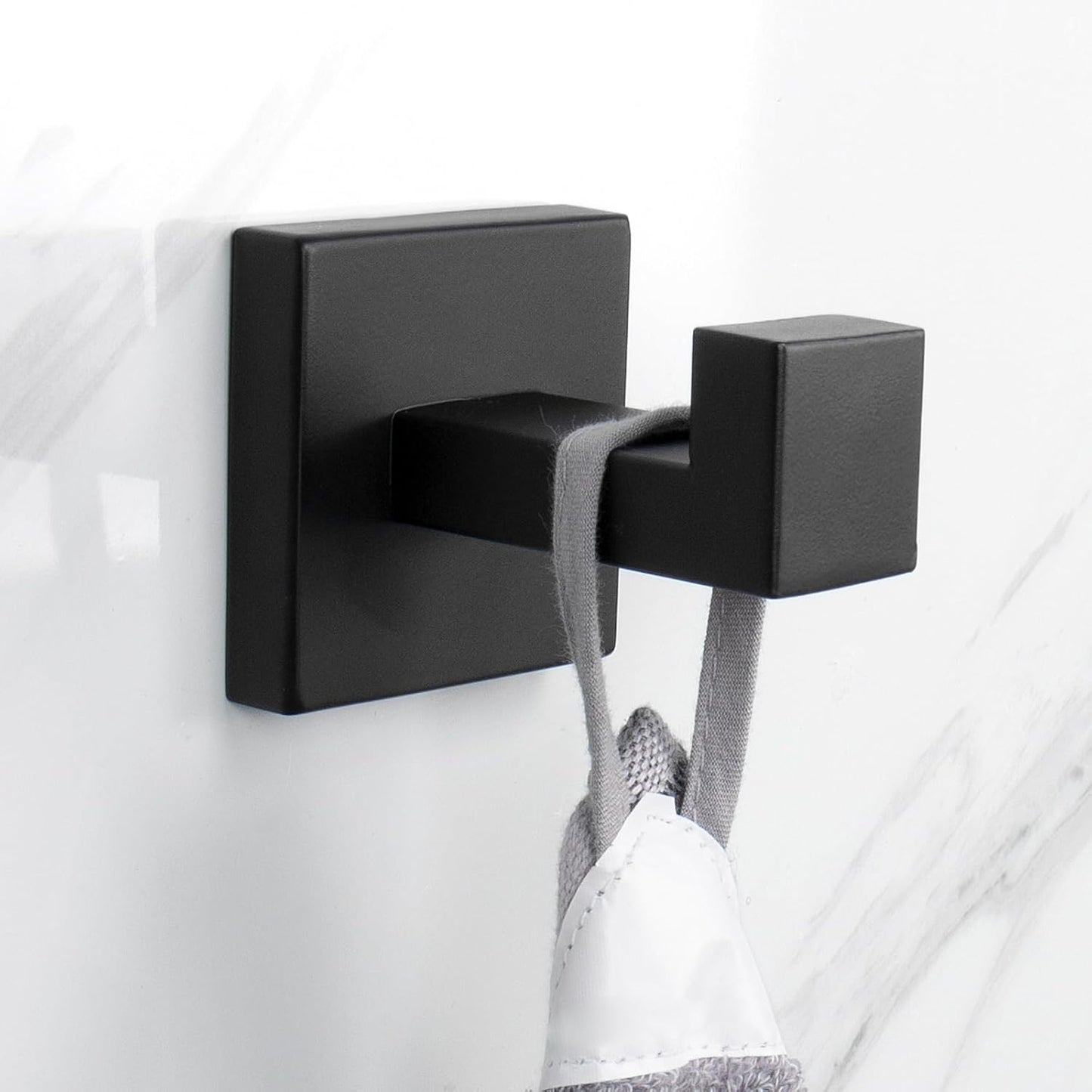 NearMoon Bath Towel Hooks -SUS304 Stainless Steel Square Clothes Robe Hooks Hanger, Heavy Duty Coat