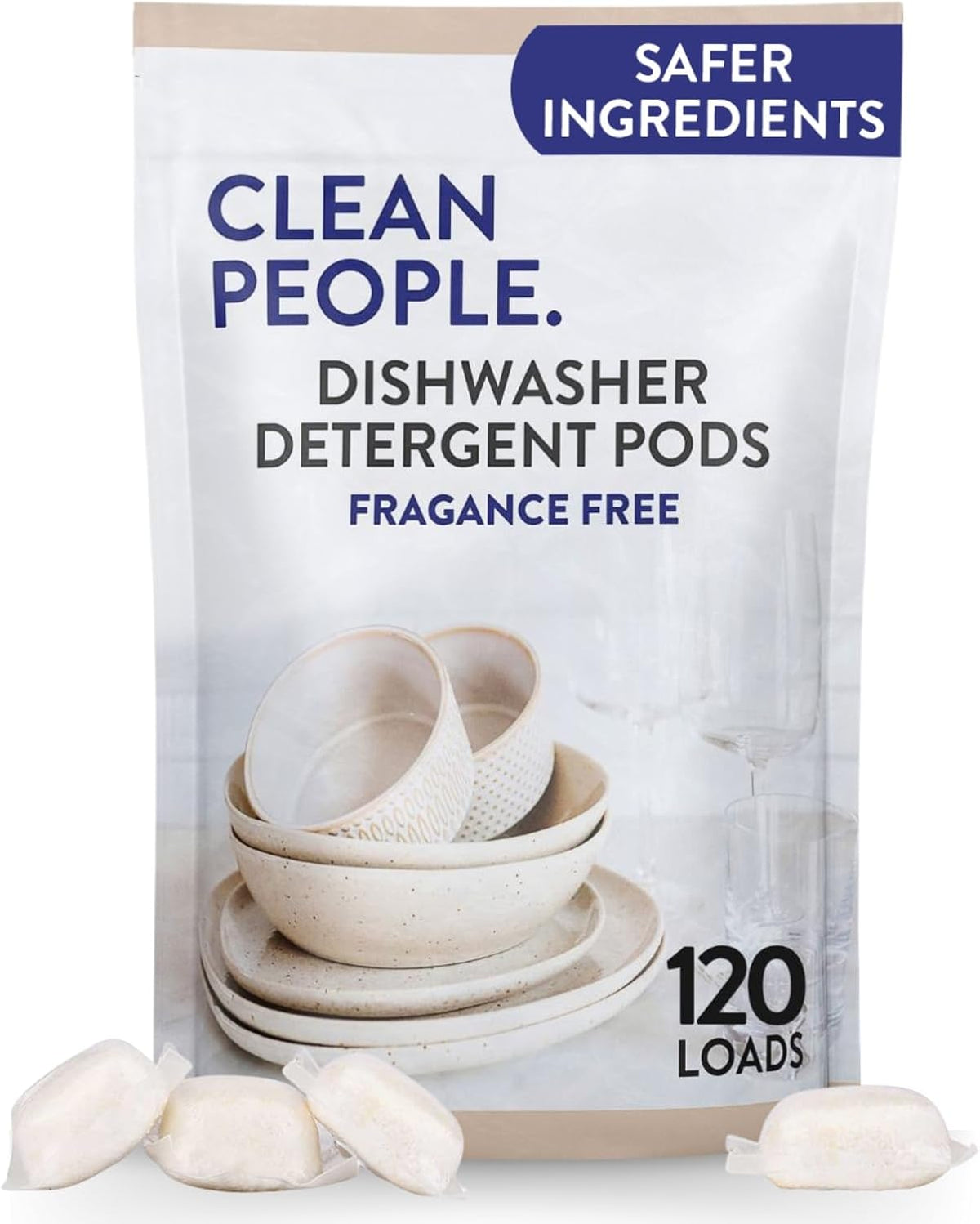 Clean People Dishwasher Pods - Cuts Grease & Rinses Sparkling Clean - Residue-Free - Phosphate Free