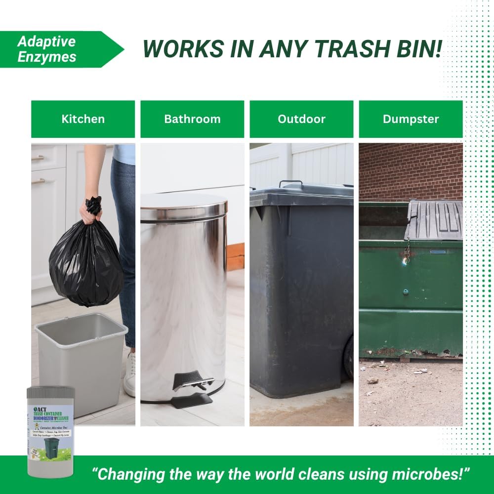 ACT Trash Deodorizer and Cleaner | Eliminates Odors Controls Garbage Sludge | for Garage and