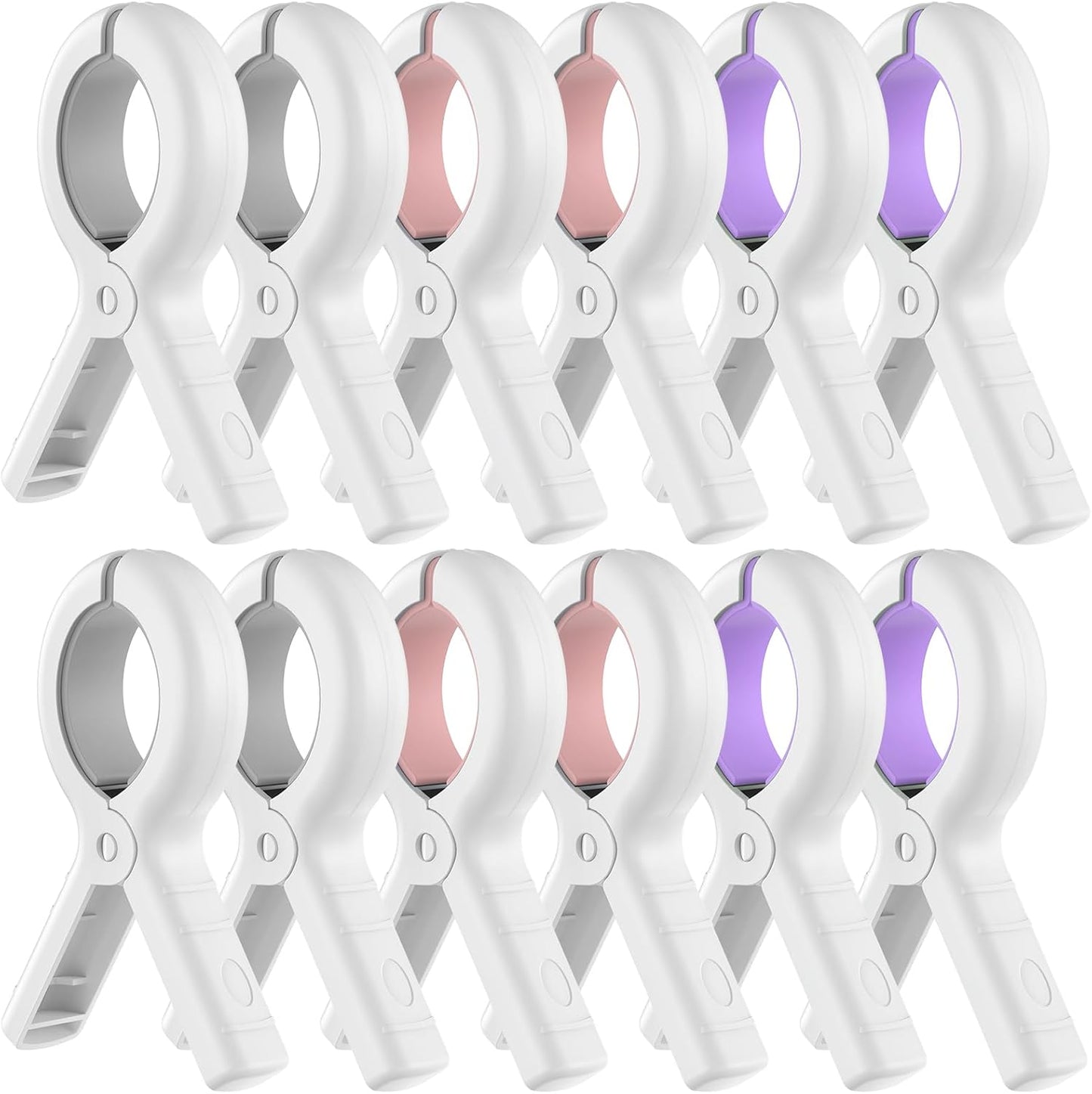 Senbowe 12 Pack Beach Towel Clips,Pool Chair Clips,Heavy Duty Plastic Clothes Pins,Quilt Drying