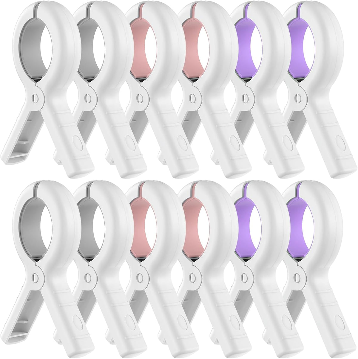 Senbowe 12 Pack Beach Towel Clips,Pool Chair Clips,Heavy Duty Plastic Clothes Pins,Quilt Drying