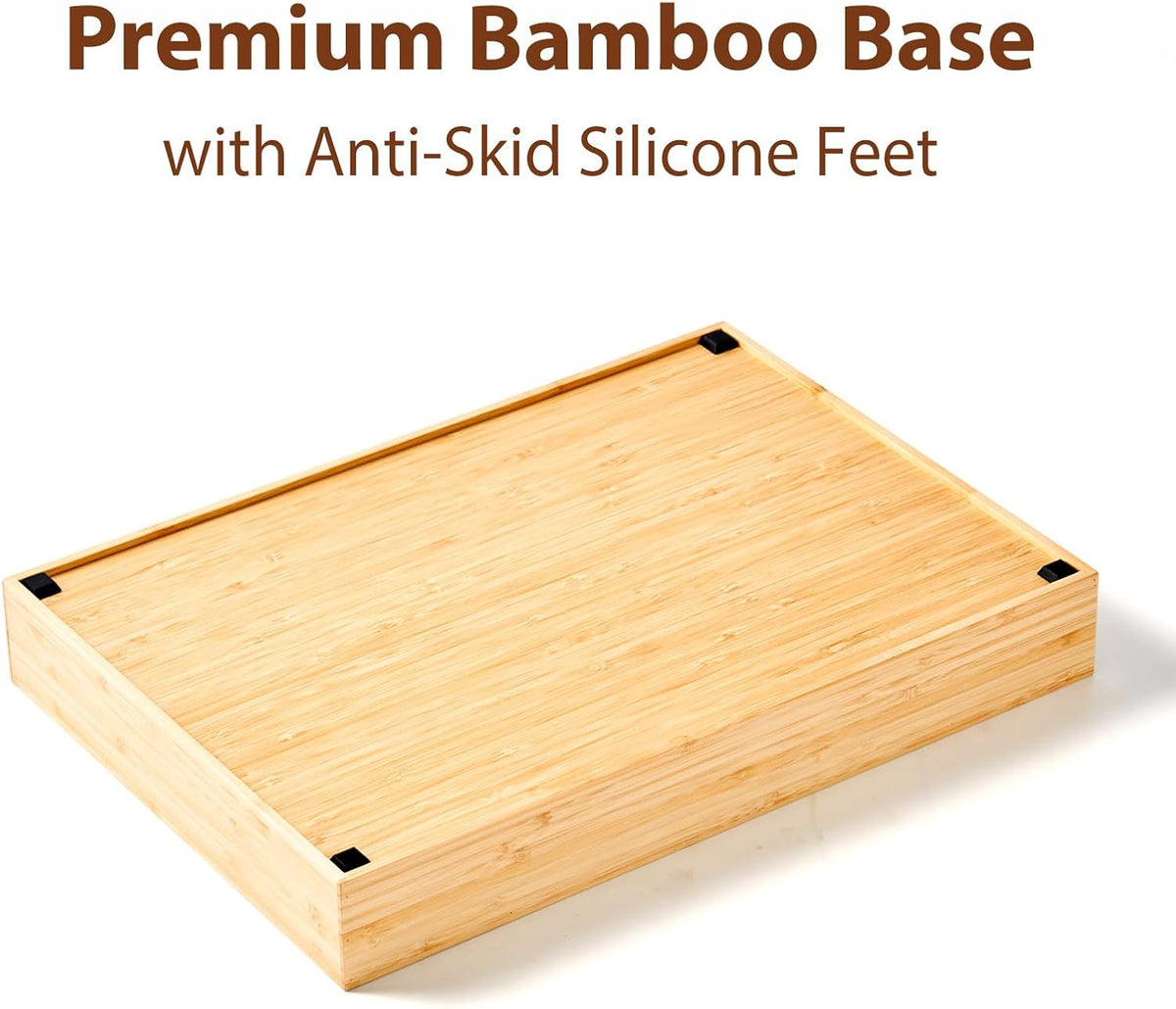 Umilife Large Bamboo Desk Drawer Organizer, Wood Junk Organizer Tray with Adjustable Dividers