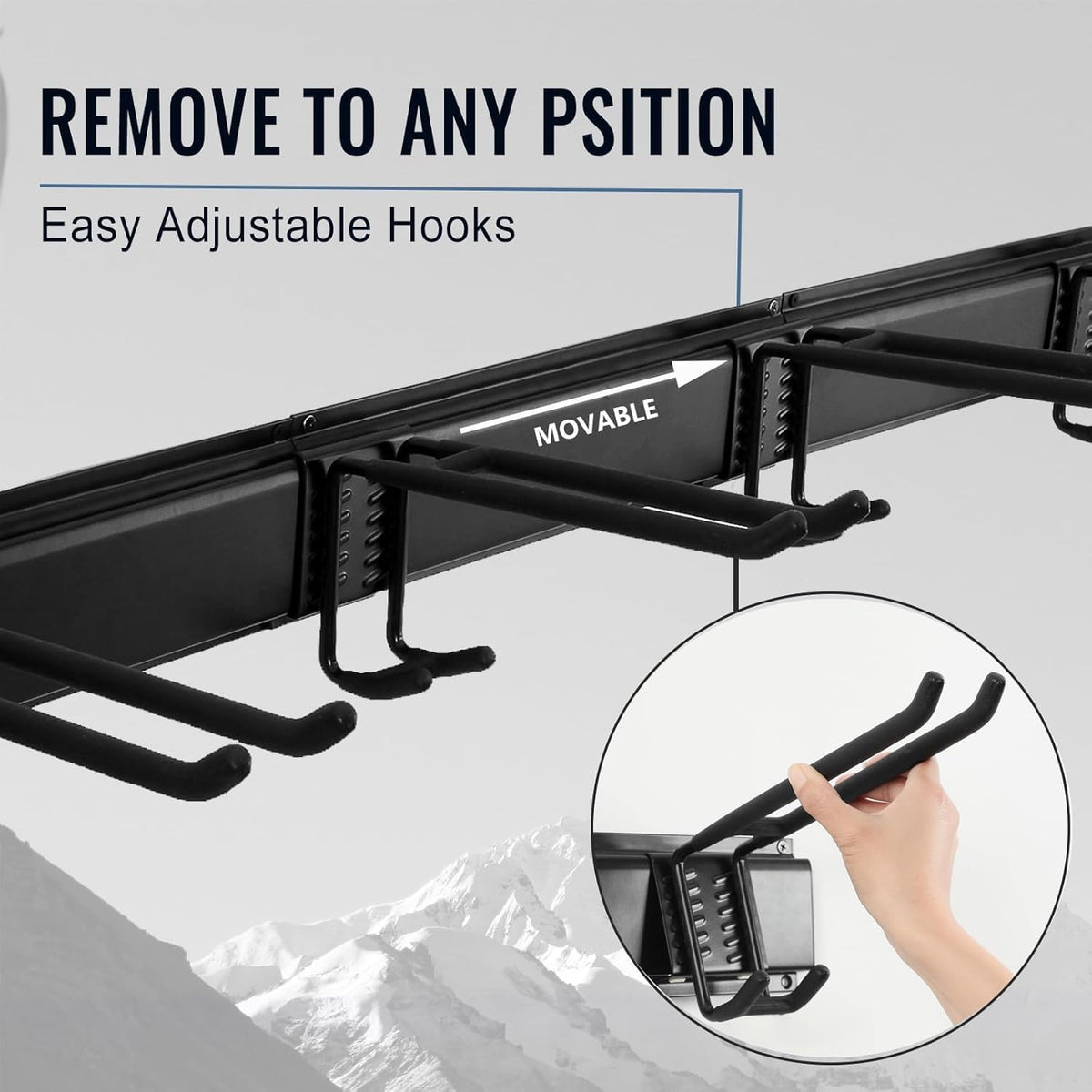 Wall Mount Tool Storage Rack, Heavy Duty Garage Storage Tool Organizer, Garden Tool Wall Hooks and