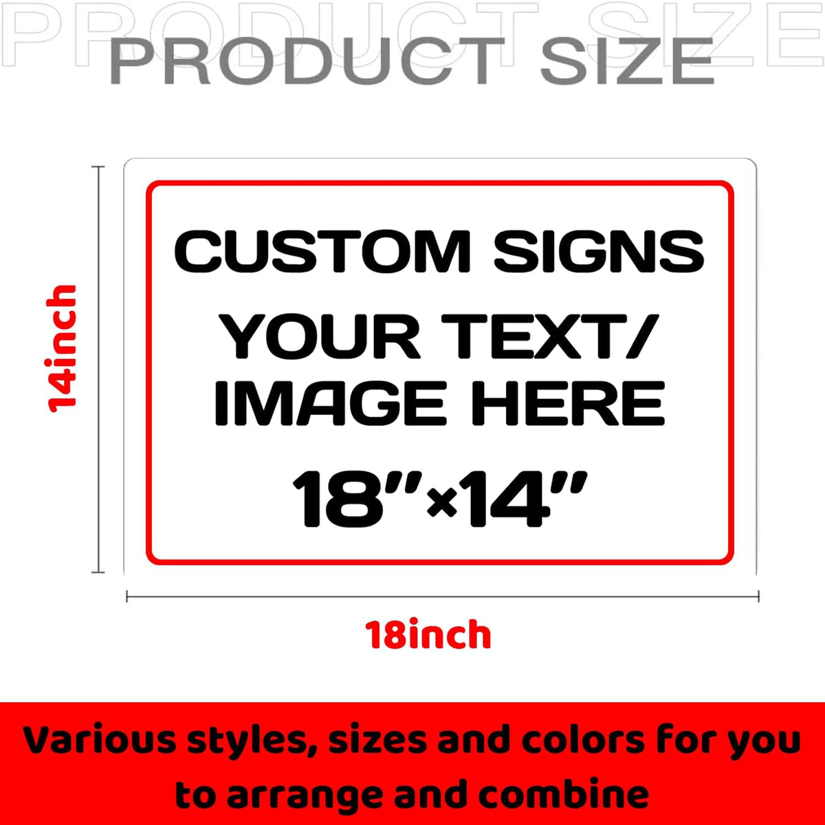 Personalized Aluminum Metal Signs - Weatherproof, Custom Text & Picture, Multiple Sizes (18 * 14