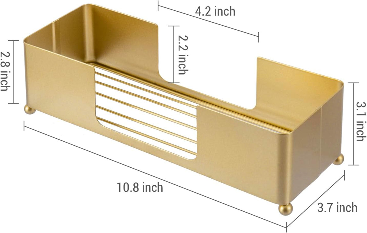 MyGift Modern Brass Tone Metal Tabletop Folded Hand Towel Holder, Commercial Countertop Tissue