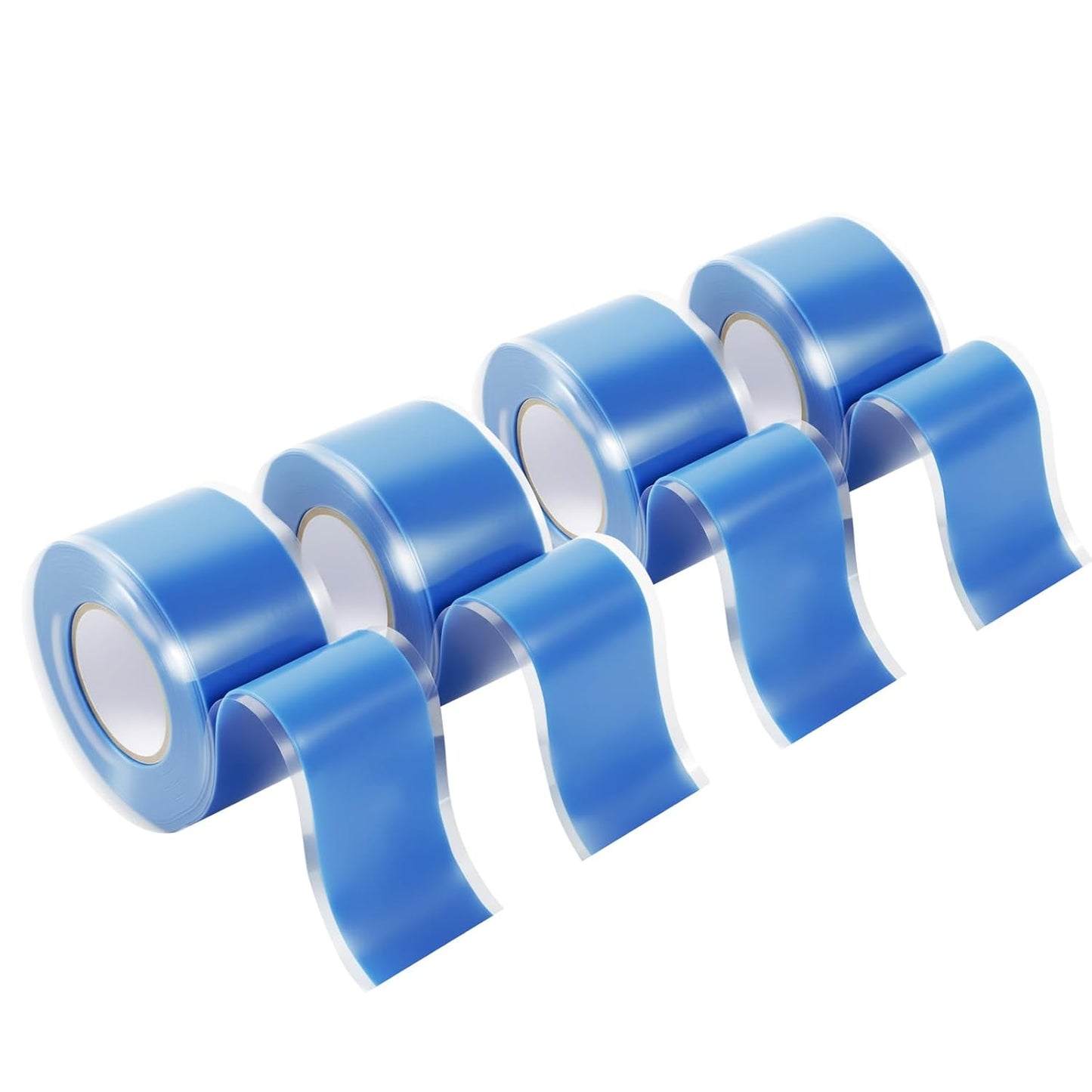 Self Fusing Silicone Tape 4 Rolls 1 in x 10' Blue Waterproof Rescue Tape Rubber Leak Silicone