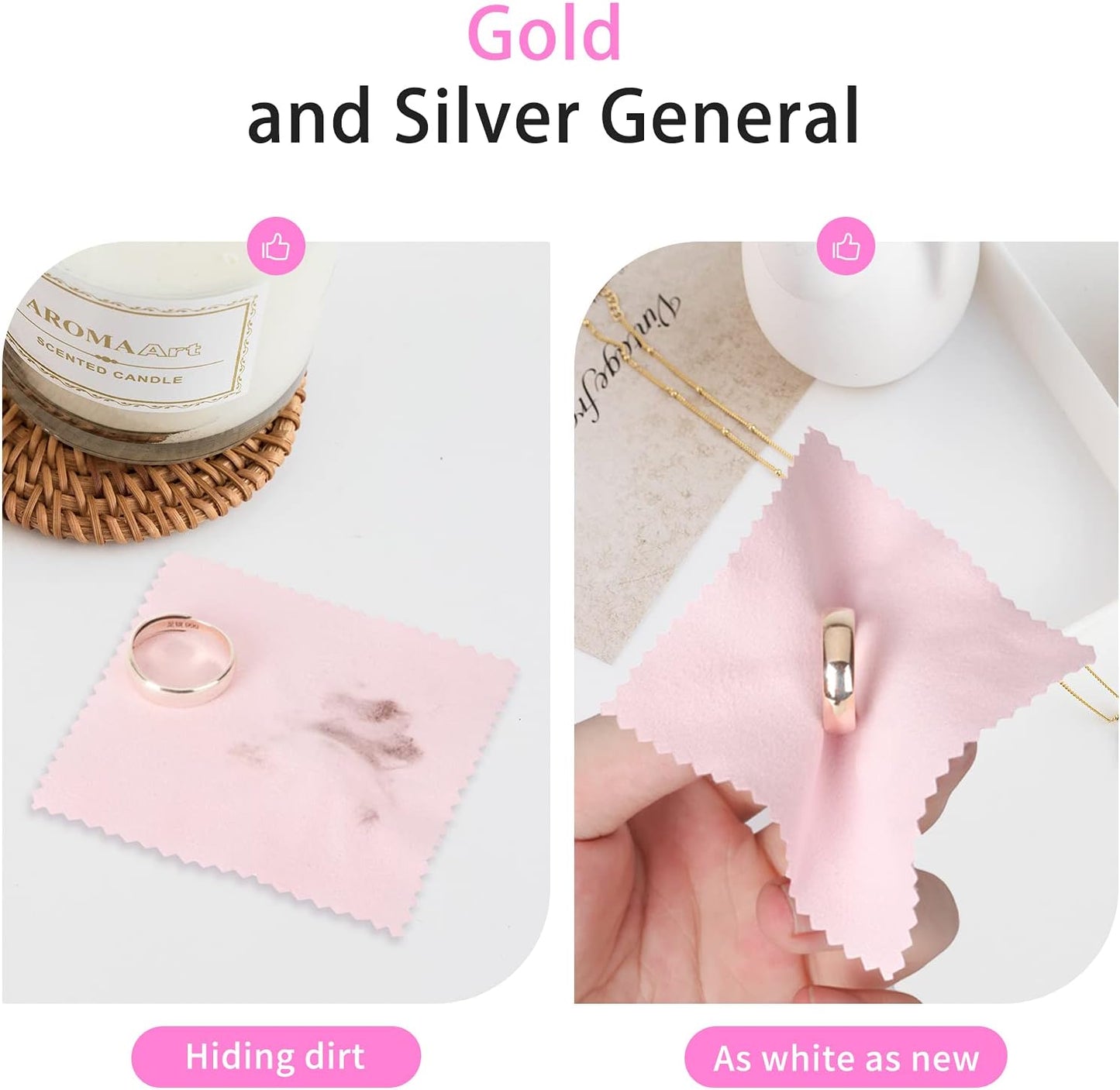CATIFLIN 100pcs Jewelry Cleaning Cloth, Silver Polishing Cloth Individually Wrapped, Small Jewelry