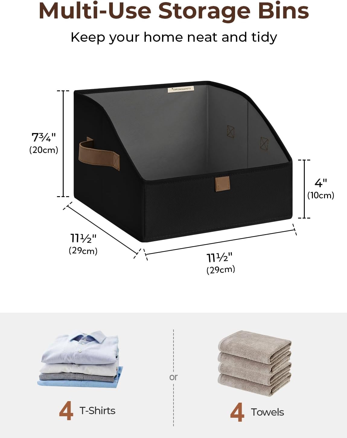 StorageWorks Closet Storage Bins, Trapezoid Organizer Box for Shelves, Fabric Clothes Bin, Foldable