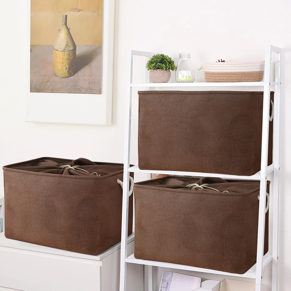 TheWarmHome Organization and Storage for Organizing - Extra Jumbo 3 Pack 20.5x15.7x13.8 inch Fabric