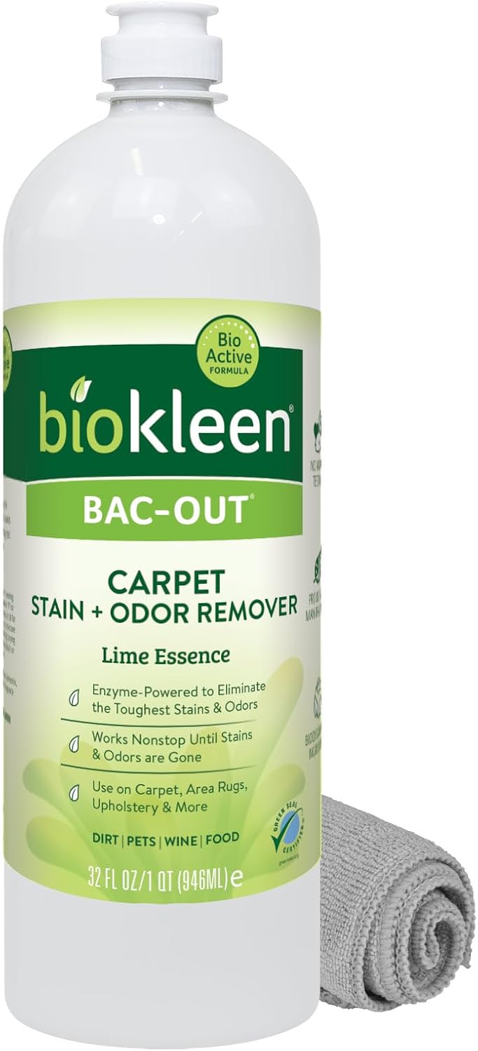 Biokleen Bac-Out Natural Stain Remover for Clothes - Use on Laundry, Diapers, Wine, Carpets, and