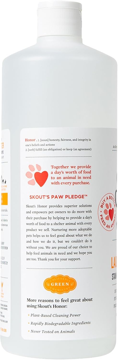 Skout's Honor Laundry Booster Stain & Odor Removal Additive - Plant-Powered Formula for Pet