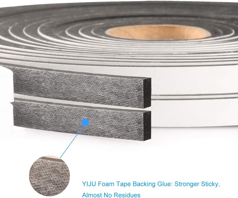 2 Rolls Foam Seal Tape for Door Window Insulation, Soundproof and Shockproof Foam Adhensive Strip