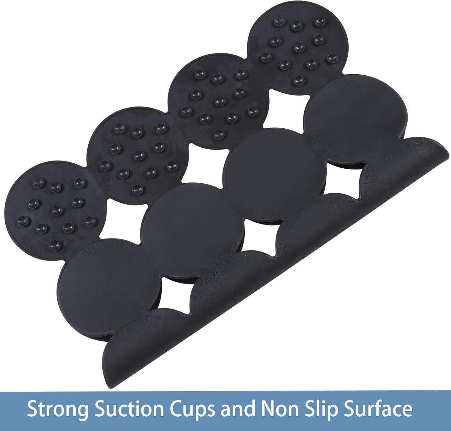 Square Shower Mat Nonslip - Rubber Bathtub Mat with Suction Cups for Inside Shower Bathroom Floor