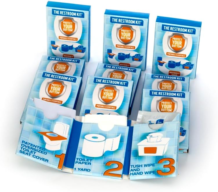 The Restroom Kit Great for travel (12-Pack) Portable Disposable Oversized Toilet Seat Cover, 3ft