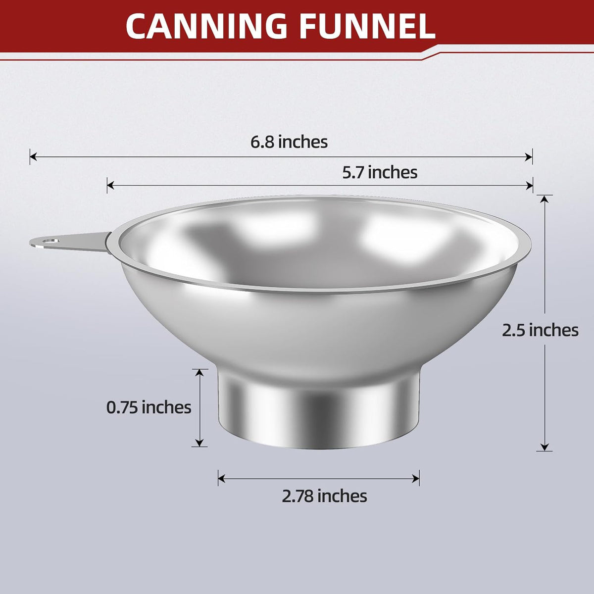 Canning Funnel with Strainer - Wide Mouth Stainless Steel Kitchen Funnel for Mason Jars