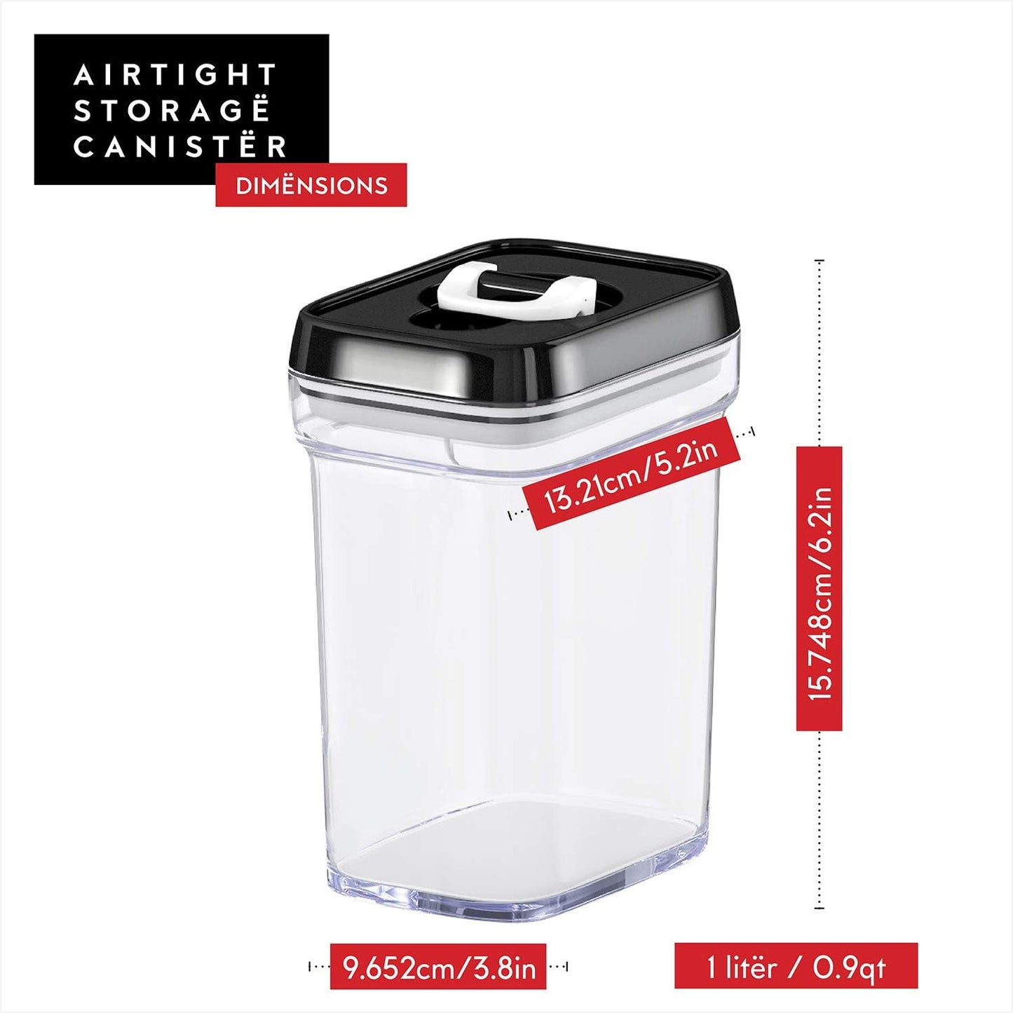 DWËLLZA KITCHEN Airtight Food Storage Containers with Lids – 6 Piece Set Air Tight Kitchen Storage