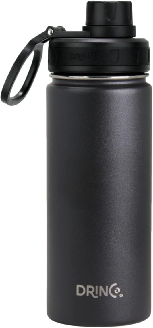 DRINCO Stainless Steel Water Bottle Spout Lid Vacuum Insulated Double Wall Water Bottle Wide Mouth
