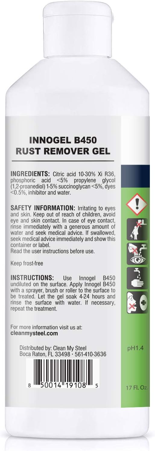 Heavy-Duty Rust Stain Remover for Industrial Use on Metal Surfaces Including Stainless Steel. Our