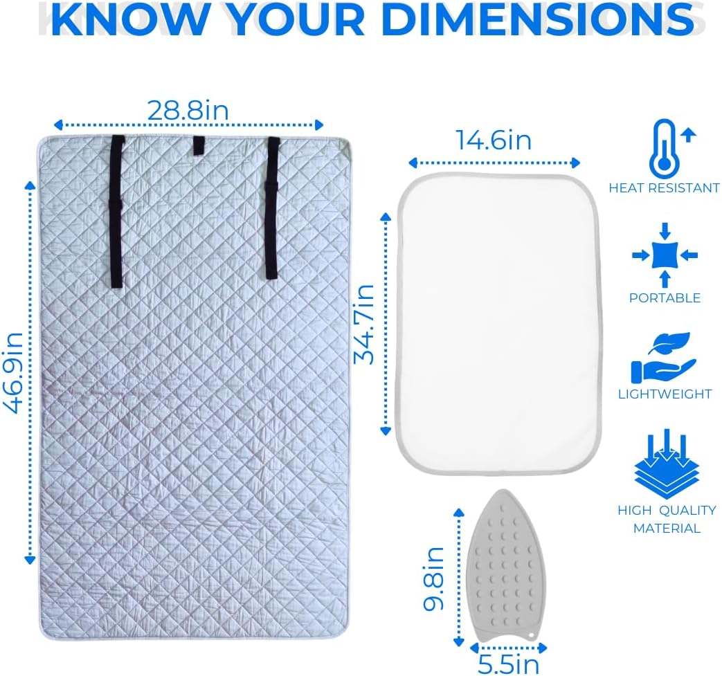 Premium XL Ironing Mat 47x29 Thick Quilted Heat Resistant Pressing Pad Portable Board Alternative