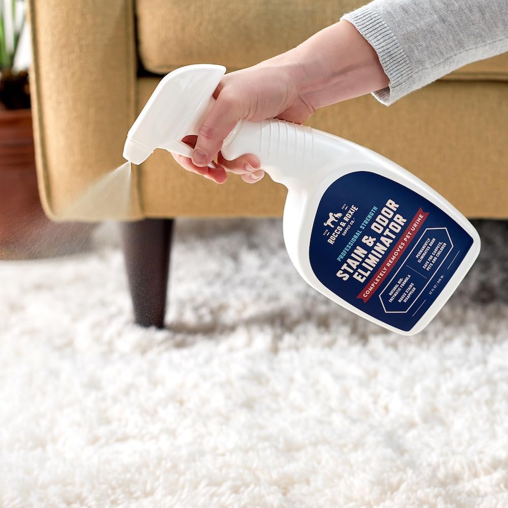 Rocco & Roxie Supply Co. Stain & Strong Odor Eliminator, Enzyme Cleaner, Pet Odor Eliminator for