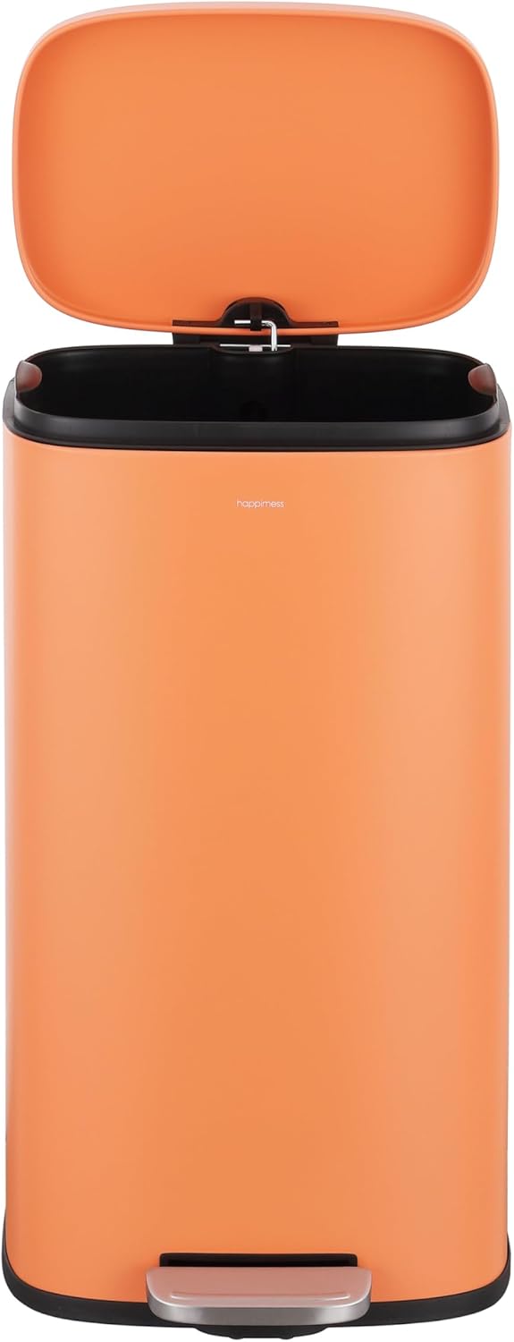 happimess HPM1011K Curtis 8-Gallon Step-Open Trash Can, Carrot Cake,with Soft-Close Lid