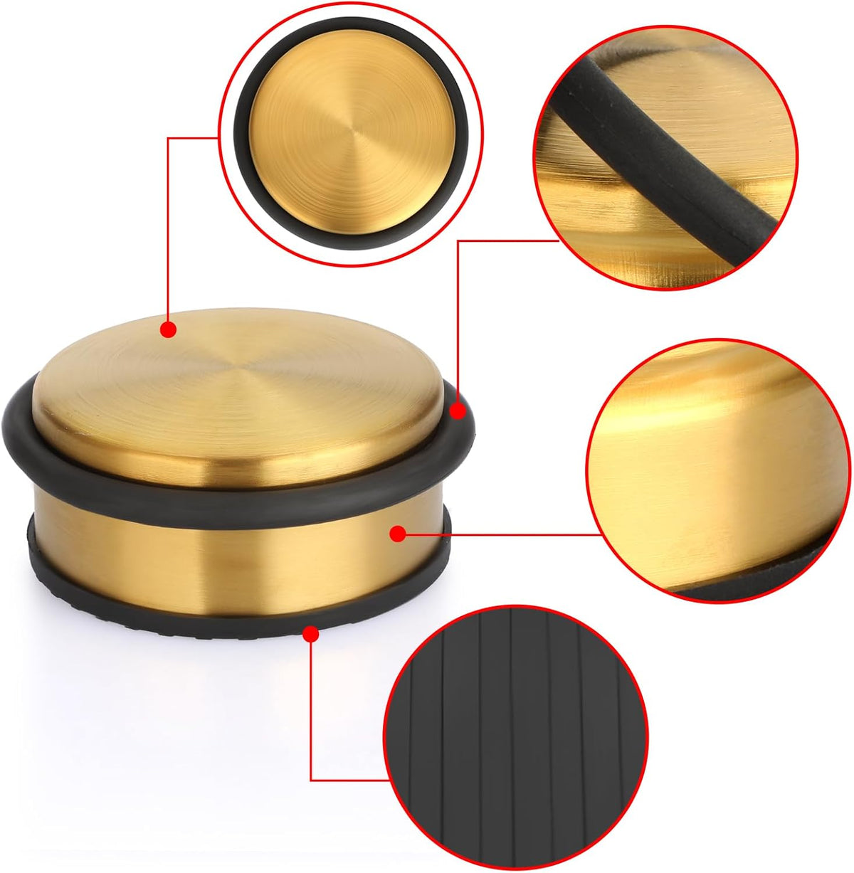 Sumnacon Heavy Duty Floor Door Stopper No Drill, Durability Stainless Steel Door Stops with