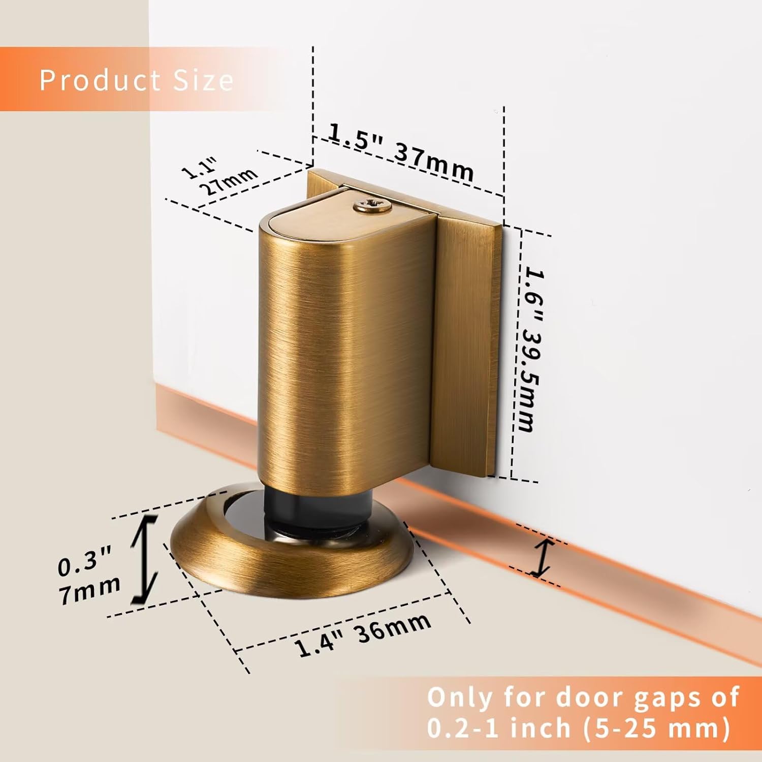Bak Bo Magnetic Door Stoppers 2 Pack Bottom of Door Holder Keep Door Open No Drilling Magnet Floor
