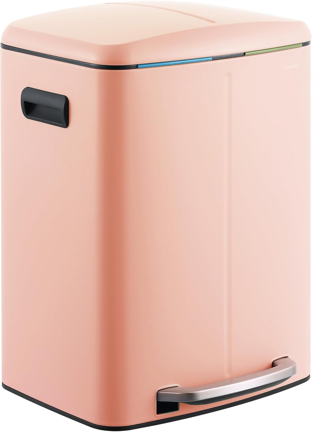 happimess HPM1005G Marco Rectangular 10.6-Gallon Double Bucket Trash Can with Soft-Close Lid