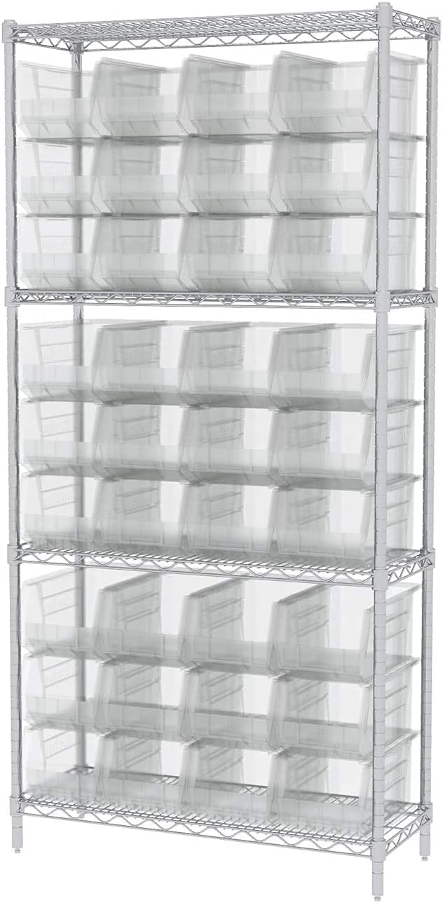 Akro-Mils 30240 AkroBins Plastic Storage Bins, Space-Saving Stackable Bins for Garage, Pantry