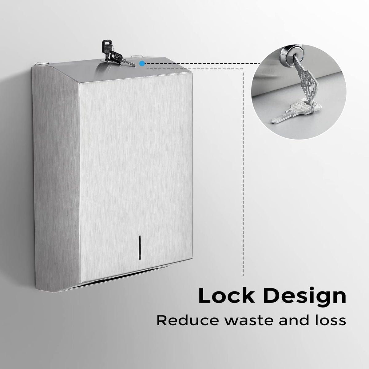 Paper Towel Dispenser Wall Mount - Multifold Trifold Paper Towel Dispensers, Large Capacity
