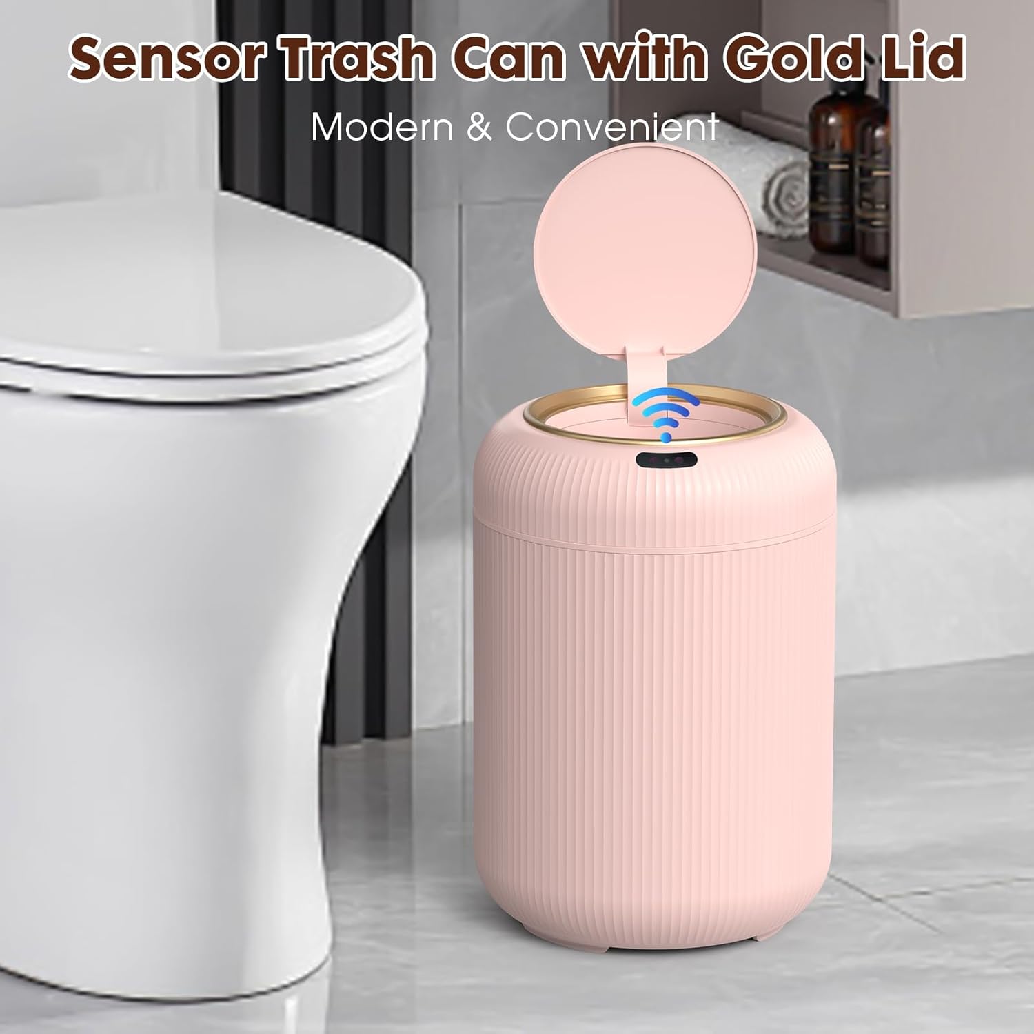 Procade Automatic Motion Sensor Bathroom Trash Can with Lid, 3 Gallon Touchless Trash Bin, Smart
