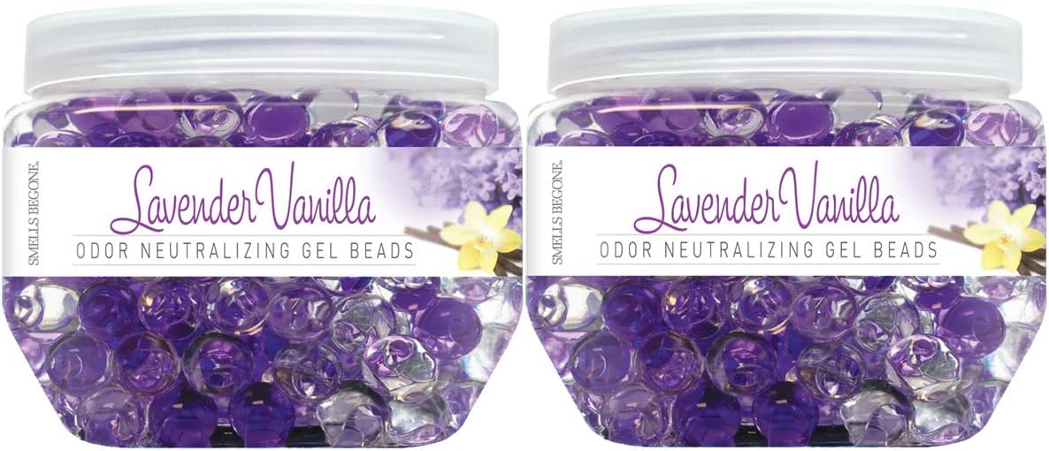 SMELLS BEGONE Odor Eliminator Gel Beads - 12 oz, Pack of 2 - Eliminates Odor in Bathrooms, Cars