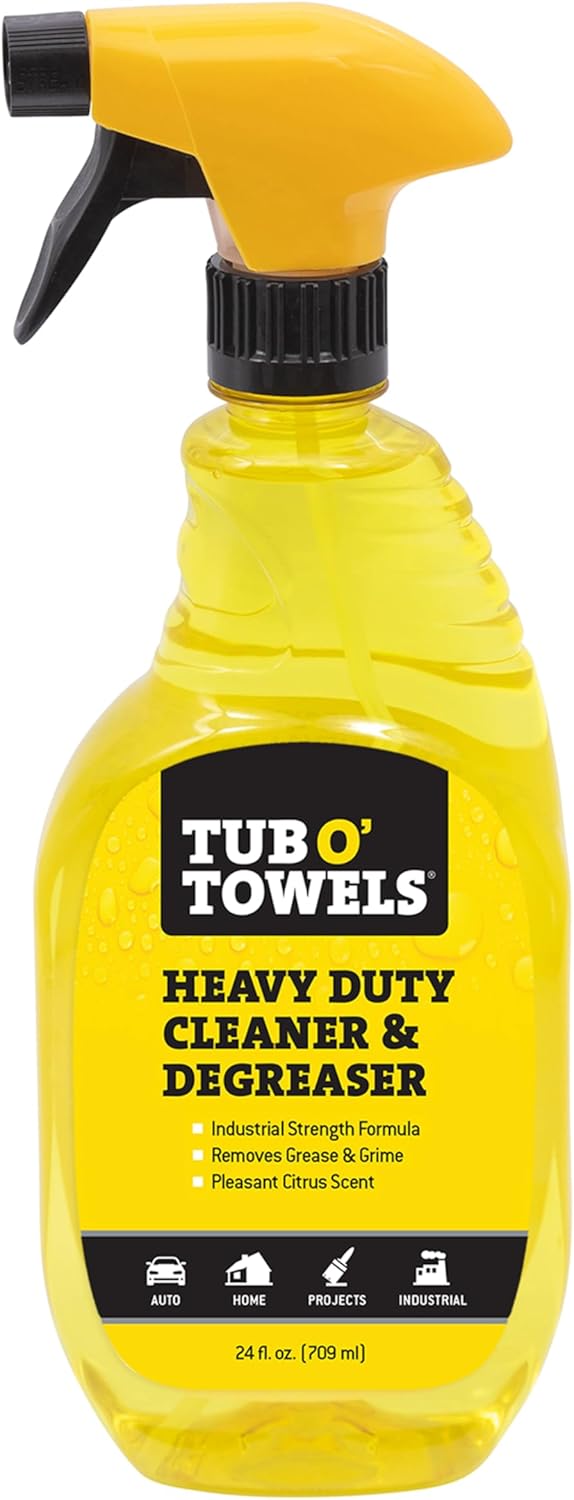 Tub O' Towels Heavy Duty Cleaner and Degreaser Spray Helps in Removing Oil Tar Paint Dirt Caulk