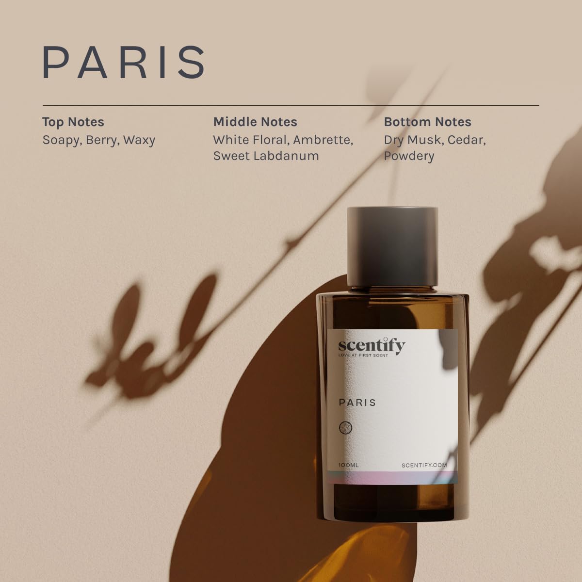 Scentify Paris Aroma Oil Refill Scent for Oil Diffusers - Berry, Floral, Amber, Powdery Scents