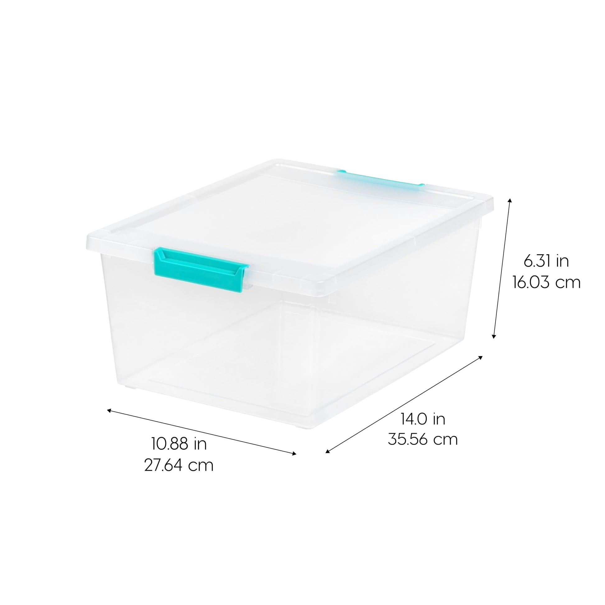 IRIS USA Storage Bins with Lids |Made in USA| 12 Qt - (4-Pack) - Clear