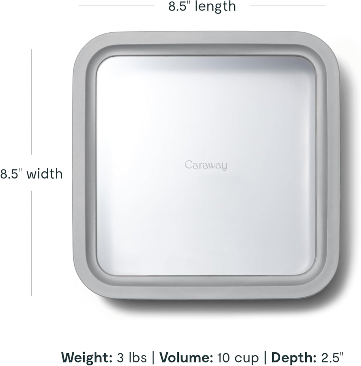 Caraway 2pc Glass Food Storage Set - 10 Cup Food Containers (2) - Ceramic Coated - Non Toxic, Non