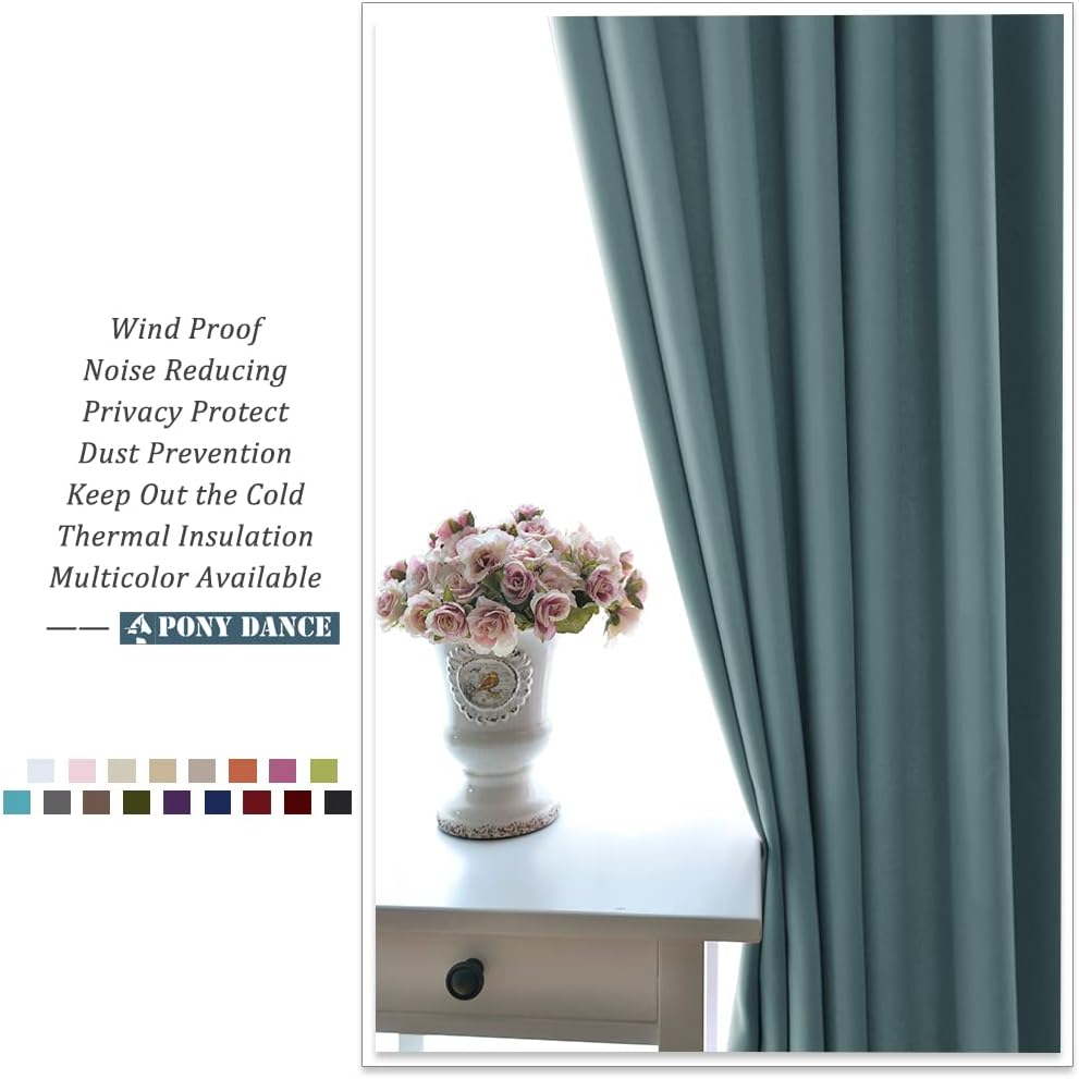 PONY DANCE Small Curtains Blackout, Privacy Energy Efficiency Mini Curtains for Kids Bedroom RV