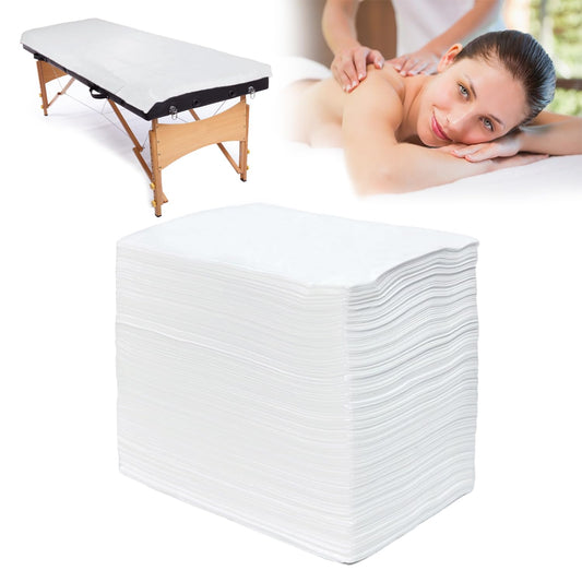 100Pcs Disposable Massage Table Sheets 31" x 71" Non-Woven Fabric Disposable Bed Sheets SPA Bed