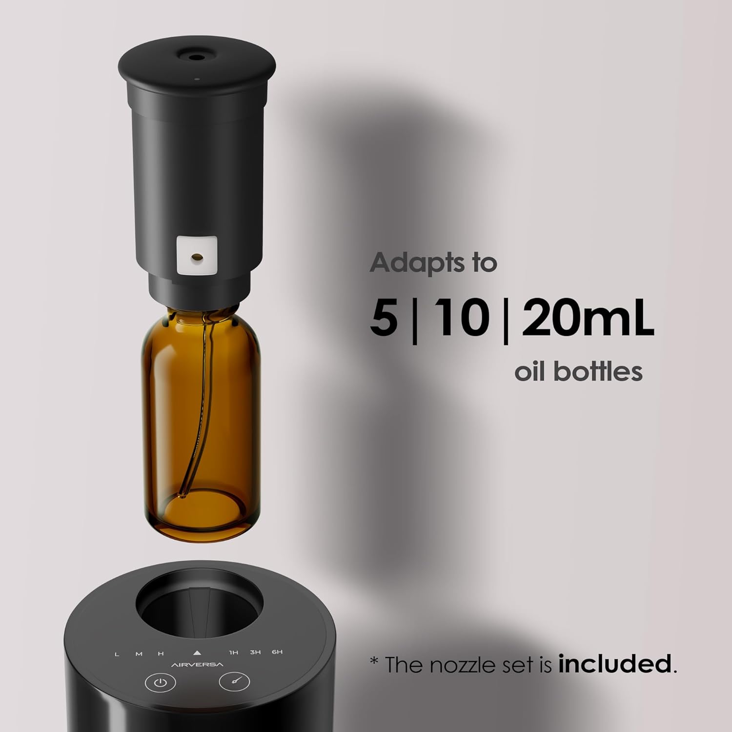 Waterless Diffuser for Essential Oil, Battery Operated Nebulizer, 0.7 Fl.Oz./ 20mL Capacity, Mini