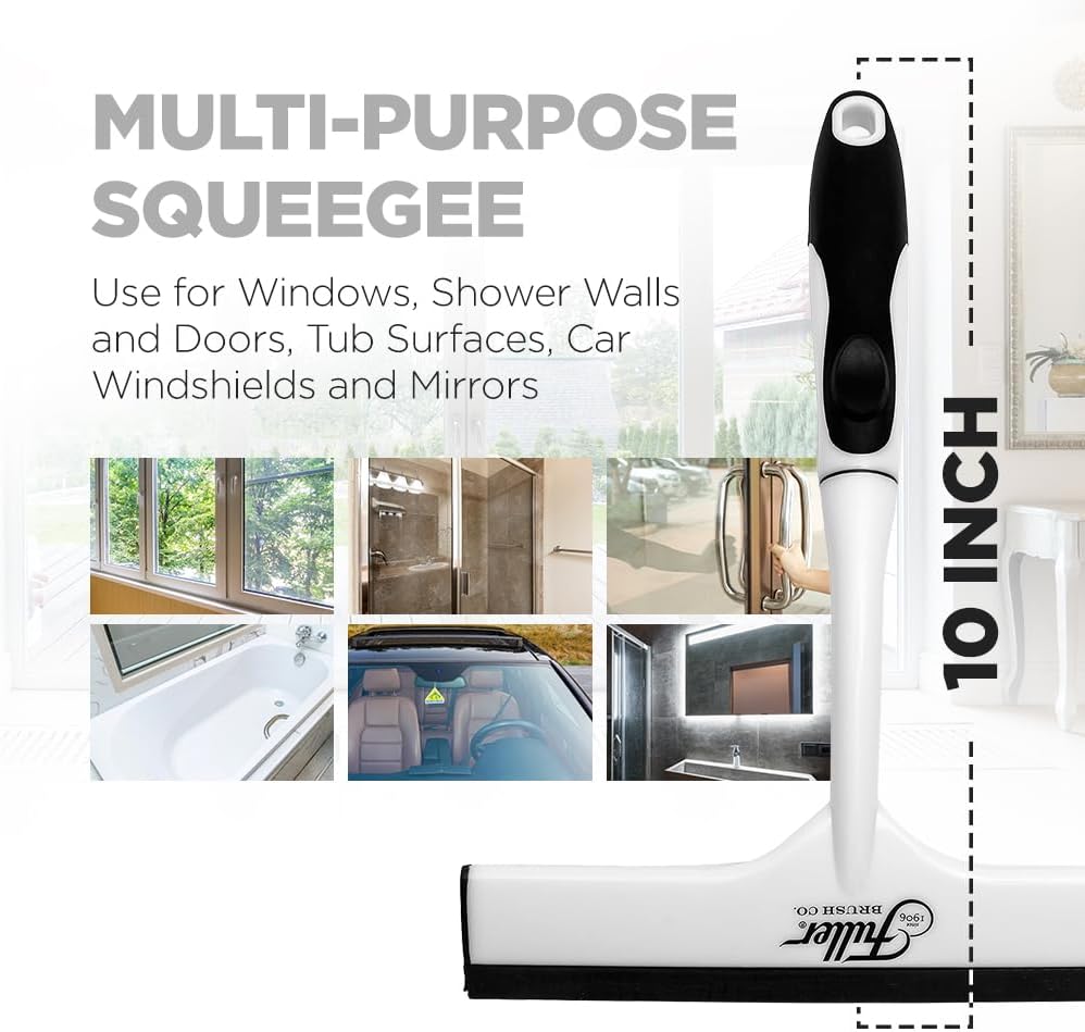 Fuller Brush Easy Grip Handheld Squeegee - for Shower Walls, Doors, Tub Surfaces, Windows, Mirrors