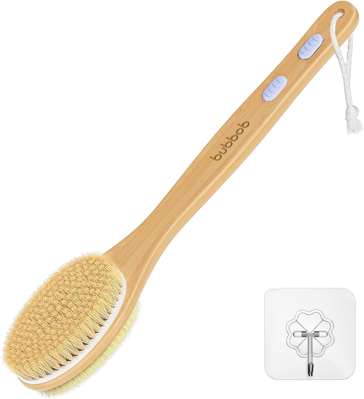Back Scrubber for Shower,Bath Brush with Long Handle,Bath Brush Body Exfoliator for Wet or Dry