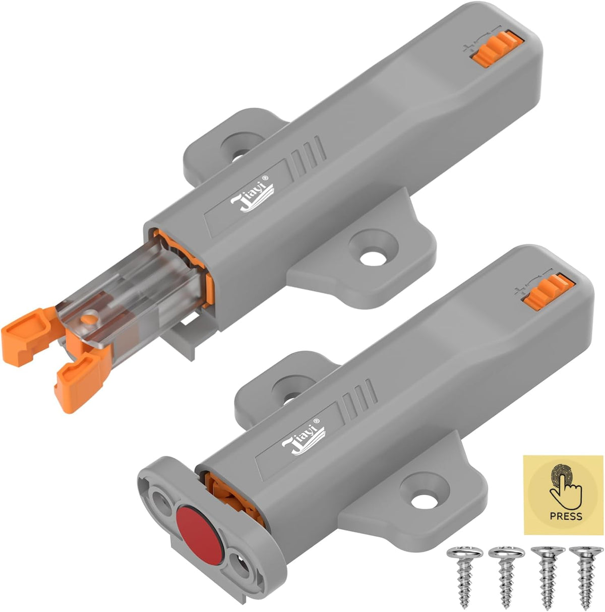 Jiayi Strong Heavy Duty Push Latch, Non-Magnetic RV Hidden Door Cabinet Latches, 2 Pack Push