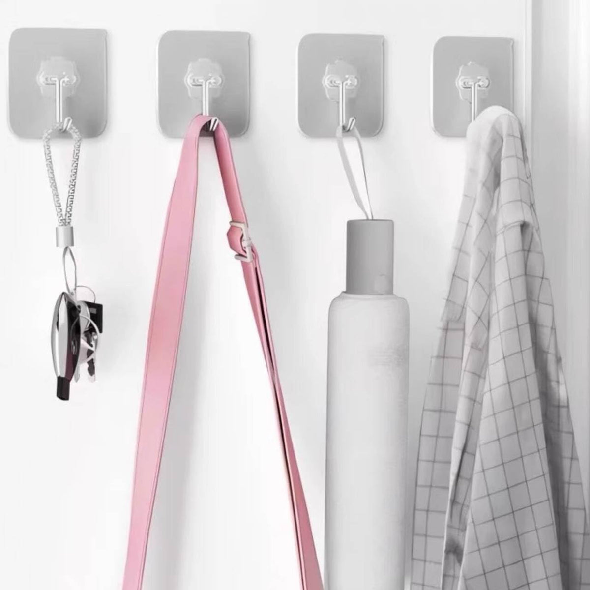 Adhesive Wall Hooks for Hanging Heavy Duty 50 lbs Large Hooks for Walls No Damage, Towel Sticky