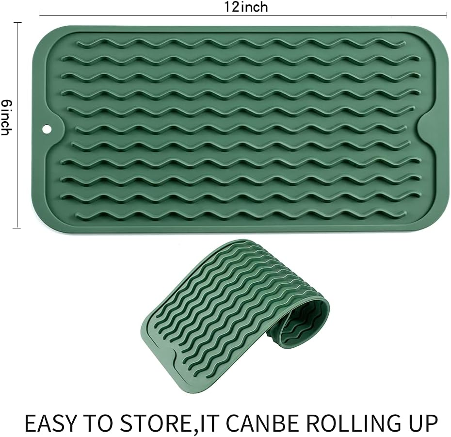 Silicone Dish Drying Mat for Multiple Usage,Easy clean,Eco-friendly,Heat-resistant Silicone Mat for