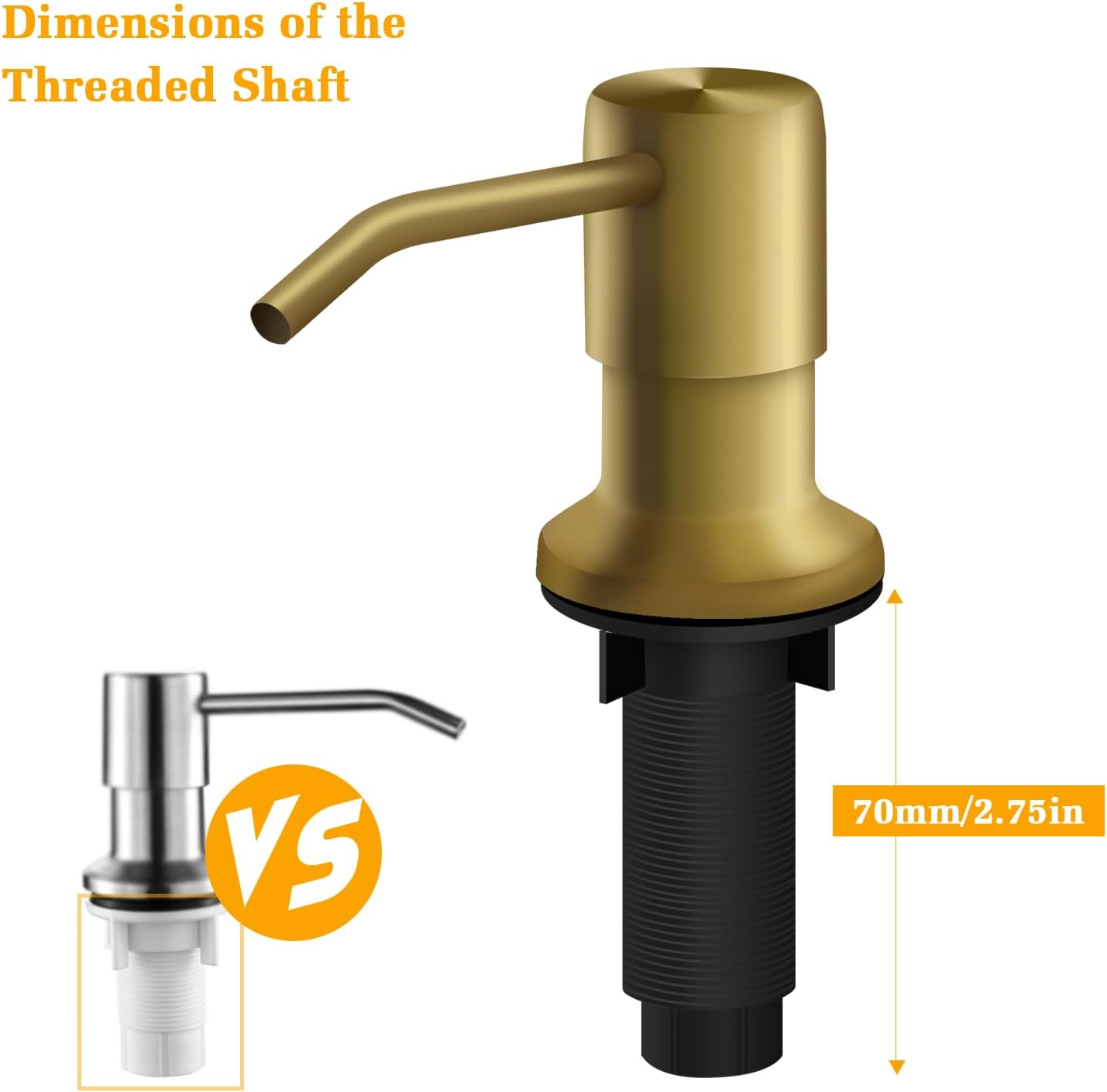 Soap Dispenser for Kitchen Sink, Built in Sink Soap Dispenser Lotion Dispenser with 17 OZ Bottle