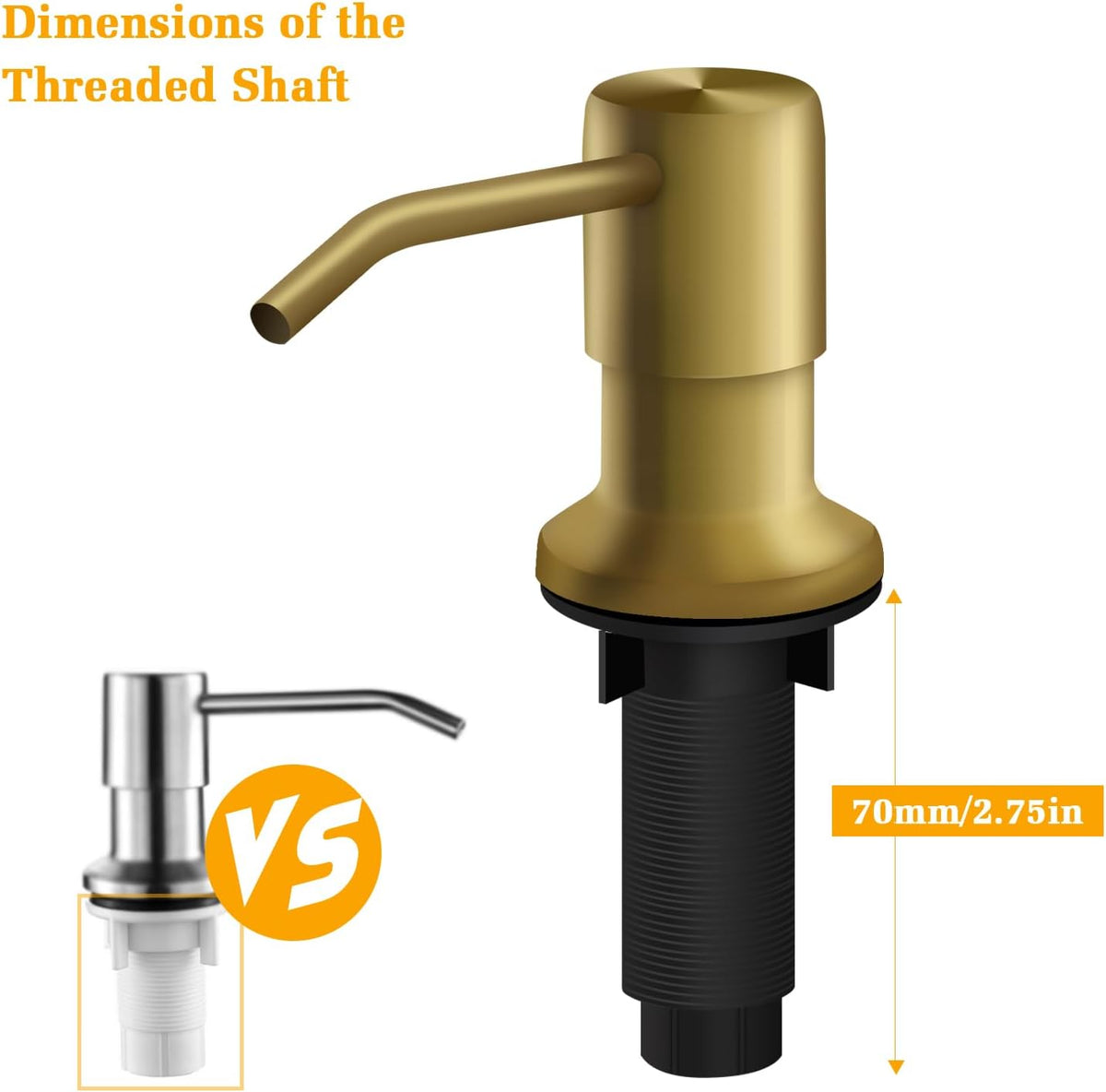 Soap Dispenser for Kitchen Sink, Built in Sink Soap Dispenser Lotion Dispenser with 17 OZ Bottle