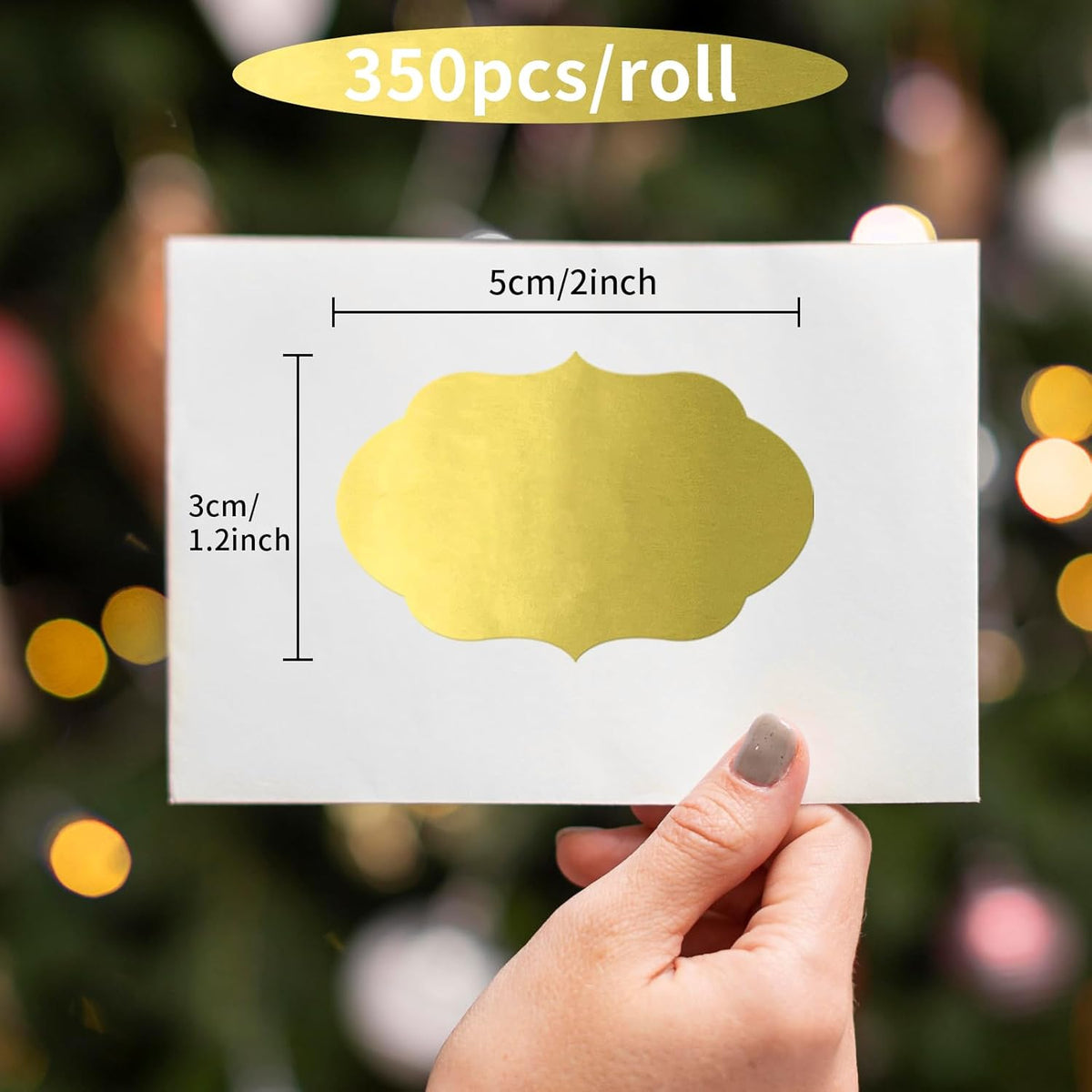 350 PCS Gift Tags Stickers Name Labels Stickers,2" x 1.2" Fancy Shape Stickers Self-Adhesive